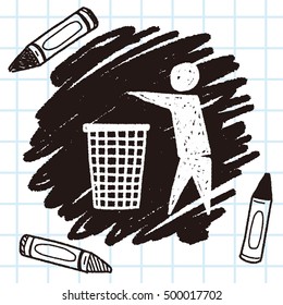 Throw trash doodle