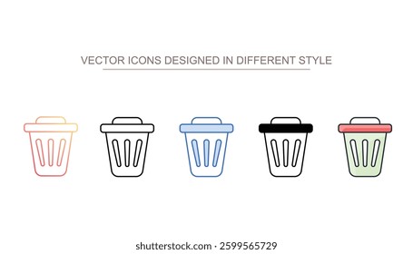 Throw Trash icon design with white background stock illustration