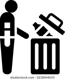 Vektorgrafik mit dem Symbol "Mülleimer werfen"