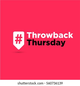 Throwback Thursday Hashtag Inside A Red Tag For Social Media (Vector Illustration in Flat Style Design)