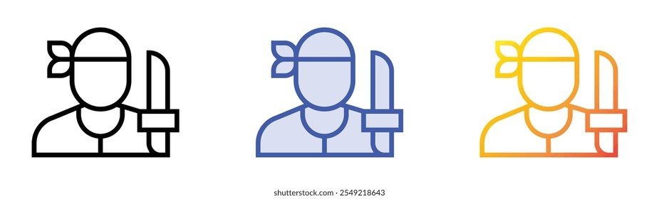 thrower icon. Linear, Blue Fill and Gradient Style Design Isolated On White Background