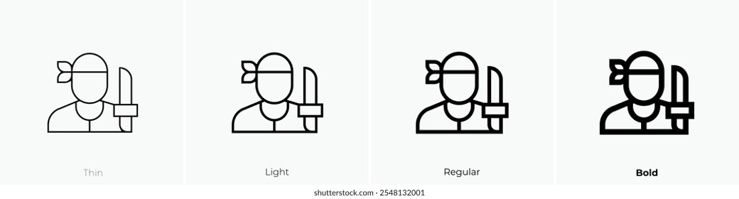 thrower icon. Thin, Light Regular And Bold style design isolated on white background