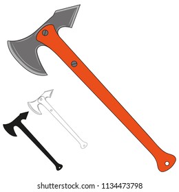 Throwing ax isolated on white background.