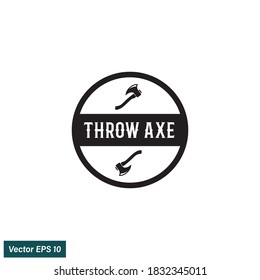 throwing axe icon illustration simple design element vector logo template
