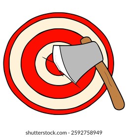 throwing axe illustration hand drawn isolated vector