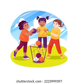 Throwing Ball Isolated Cartoon Vector Illustration. Physical Exercise For Autism Children, Motor Development, Outdoor Activity, Child Throwing Ball To Adult, Daycare Center Vector Cartoon.