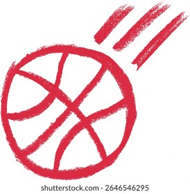 Throwing Basket Ball Icon Crayon Chalk Drawing Vector