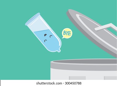 Throwing condom to bin which lid opening after used.