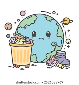 Throwing garbage causes pollution on Earth. Global warming and the importance of recycling. Perfect for projects related to environmental awareness, and pollution. Global Warming Crisis.