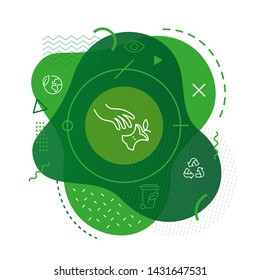 Throwing garbage icon on modern background	
