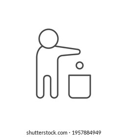 Icono de contorno de línea de elementos no utilizados