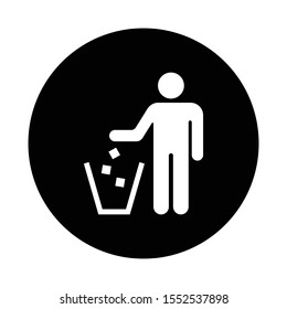 throwing garbage sign icon symbol vector