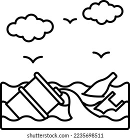 throwing of inappropriate man-made objects, unremoved onto public and private areas concept vector icon design, Environmental pollution symbol, Chemical Biological contamination sign, Pollutants stock