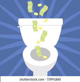 throwing money down the toilet