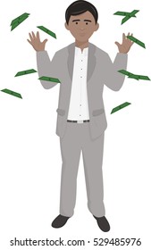 Throwing Money - Vector Illustration