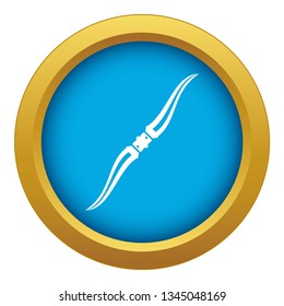 Throwing ninja knife icon blue vector isolated on white background for any design