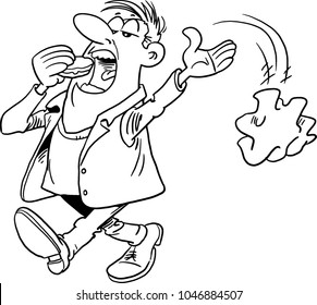 Throwing paper on the street.