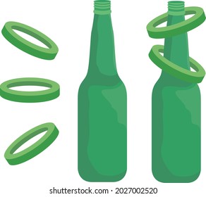 Throwing ring into glass bottle game