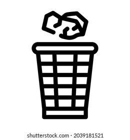 throwing rubbish line icon vector. throwing rubbish sign. isolated contour symbol black illustration