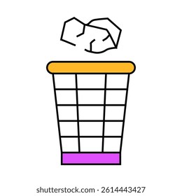 throwing rubbish line icon vector. throwing rubbish sign. isolated symbol illustration