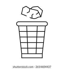 throwing rubbish line icon vector. throwing rubbish sign. isolated contour symbol black illustration