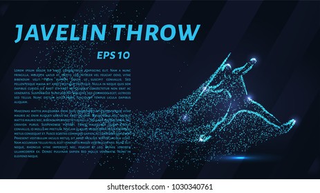 Throwing spears out of particles. Javelin throwing consists of dots and circles