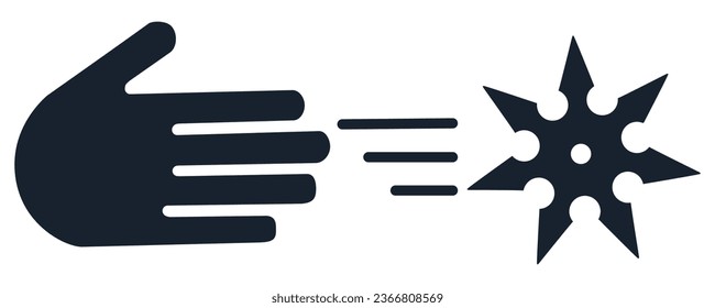 Icono de estrella de lanzamiento artes marciales ninja