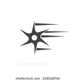 Throwing Star Icon Silhouette Vector Illustration