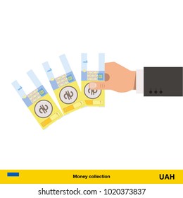 Throwing three  hryvnia.  hryvnia banknote.
