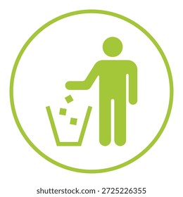 throwing trash garbage sign label icon vector
