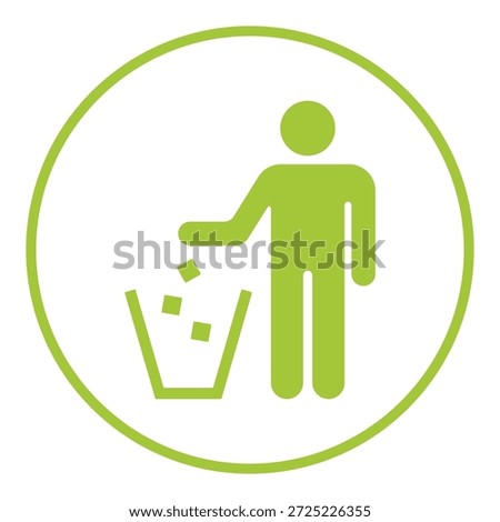 throwing trash garbage sign label icon vector