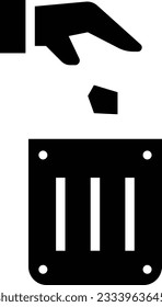 Throwing Trash Glyph Icon - Single Icon, Vector