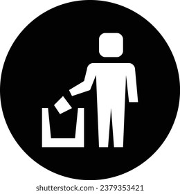 Mülleimer werfen. Müll kann Symbol werden.