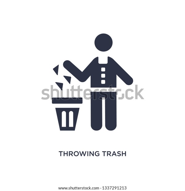 throwing trash\
isolated icon. Simple element illustration from behavior concept.\
throwing trash editable logo symbol design on white background. Can\
be use for web and\
mobile.