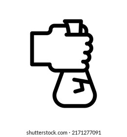 throwing trash line icon illustration vector graphic