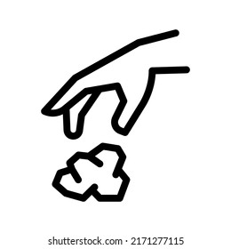throwing trash line icon illustration vector graphic
