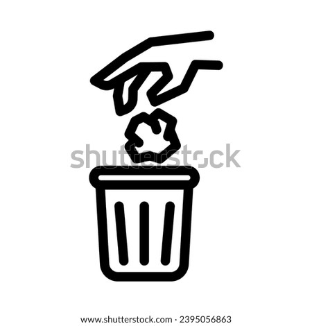 throwing trash line icon illustration vector graphic. Simple element illustration vector graphic, suitable for app, websites, and presentations isolated on white background