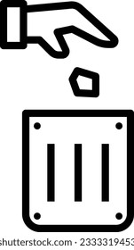 Throwing Trash Line Icon - Single Icon, Vector