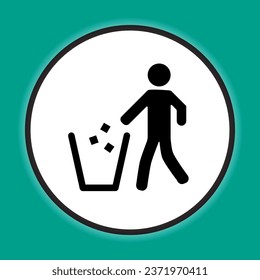 Throwing trash sign. Vector design.