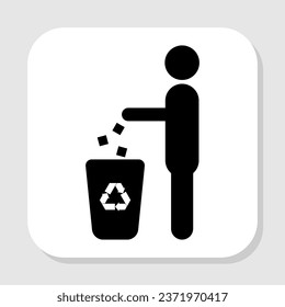 Throwing trash sign. Vector design.