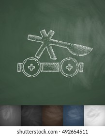 Thrown weapon icon. Hand drawn vector illustration