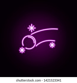 throws snowballs neon icon. Elements of winter set. Simple icon for websites, web design, mobile app, info graphics