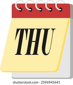 thrusday day or calendar vector image or clipart for project work or business