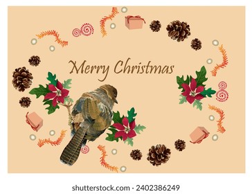 
The thrush hangs up ribbons and pine cone candies,and gathers with his family to prepare for Christmas. he will have better days in the future.
