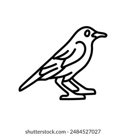 Thrush Outline Icon, Vector illustration