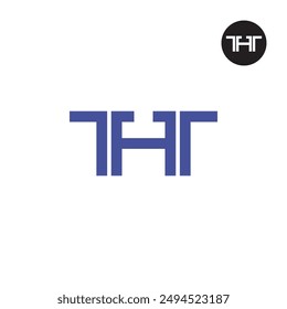 Diseño de monograma de letra de logotipo THT