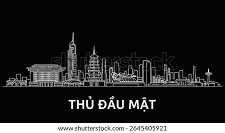 Thu Dau Mot Skyline Cityscape Vector.