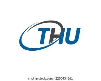 THU letter creative modern elegant swoosh logo design