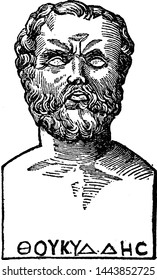 Thucydides, vintage engraved illustration drawing