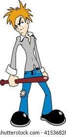 Thug with Baseball Bat illustration